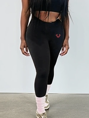 Letter Pattern High Rise Fitted Pants
