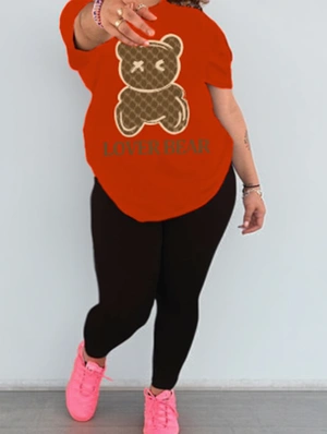Cartoon Letter Pattern Loose Pants Sets