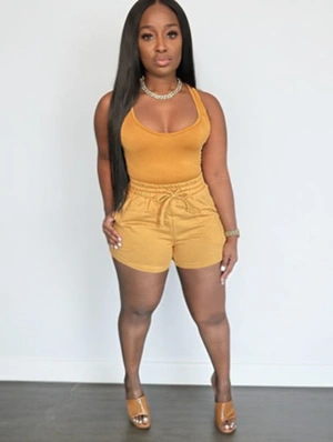Solid Color High Rise Fitted Trouser Sets