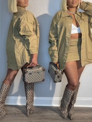 Long Sleeve Single Breasted Denim Jackets