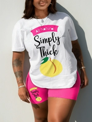 Letter Printed Loose Shorts Sets