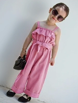 Ruffle High Rise Wide Leg Girl Clothing Sets