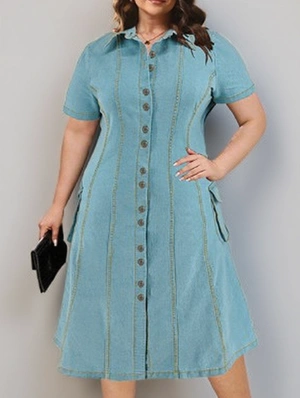 Solid Color Short Sleeve Fitted Short Sleeve Dress