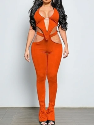 Halter Backless Cropped Lace Up Pant Sets