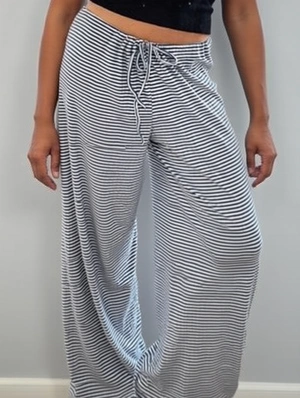 Striped Low Rise Straight Pants