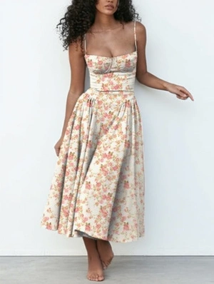 Print Mid-rise A-line Sleeveless Dresses