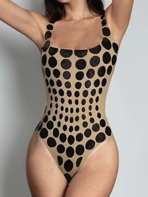 Polka Dots Spaghetti Straps Bodycon Bodysuits