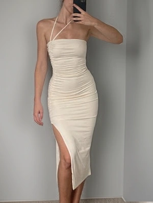 Drawstring Lace Up Ruched Sleeveless Dress