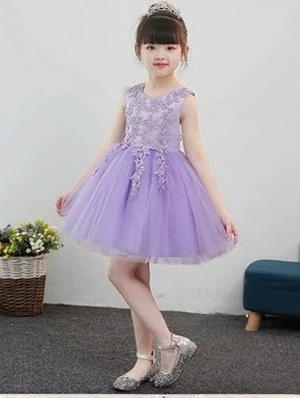 Solid Color Cotton High Rise Girl Dresses