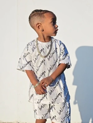 Letter Crewneck Loose Boy Clothing Sets