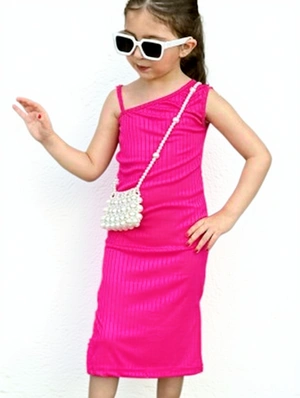 Inclined Shoulder Solid Color Spaghetti Straps Fitted Girl Dresses