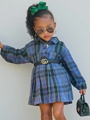 Plaid Long Sleeve A-line Girl Dresses
