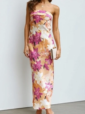 Wrapped Printted Backless Maxi Dresses