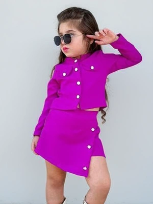 Irregular Solid Color Leisure Girl Clothing Sets