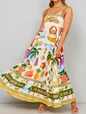 Print Bohemian Maxi Slip Dress