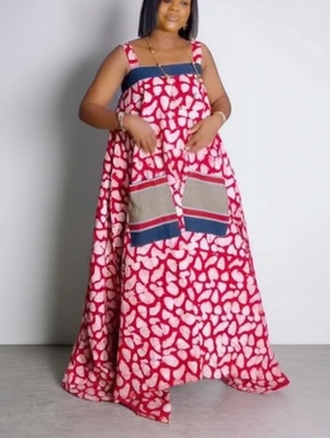 Irregular Colorblock Sleeveless Swing Dress