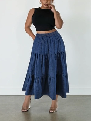 Solid Color Cotton High Rise Skirts