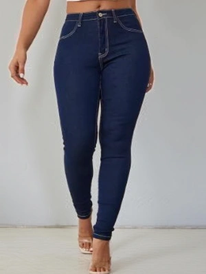 Solid Color Denim Bodycon Jeans
