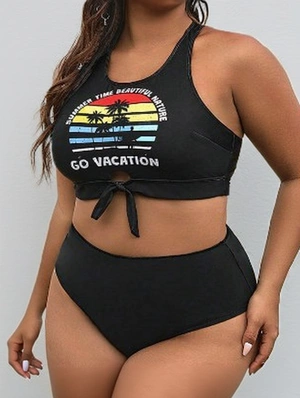 Print High Rise Sleeveless Bikinis