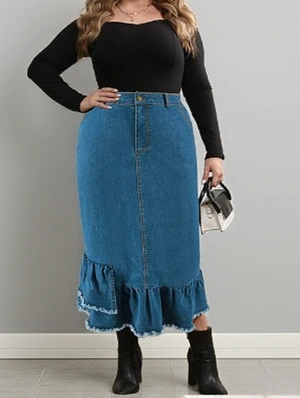 Solid Color Cotton Fitted Skirts