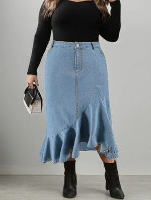 Ruffle Cotton High Rise Skirts