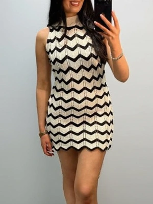 Colorblock Wave Striped Knitting Sleeveless Dresses
