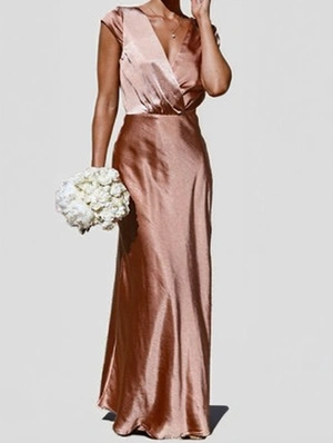 Pure Color Satin High Rise Sleeveless Maxi Dresses