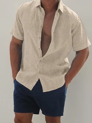 Single Breasted Short Sleeve Men's Shirts