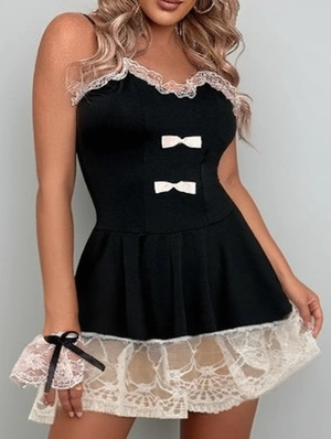 Lace Detail See Through Spaghetti Straps Sexual Sets