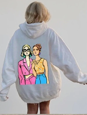 Abstract Cartoon Pattern Loose Hoodies