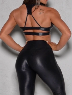 Pure Color Pullover U Neck Yoga Sets