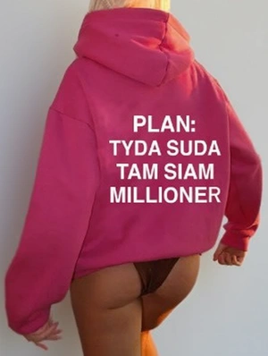 Letter Printed Loose Pocket Hooded Sweatshirts