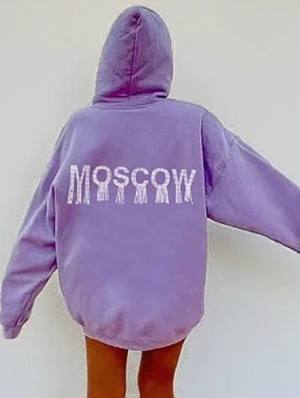 Letter Printed Loose Kangaroo Pocket Hoodies
