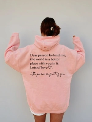 Slogan Letter Printed Loose Pocket Hoodies