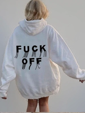Letter Printed Loose Kangaroo Pocket Hoodies