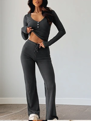 Stylish Patchwork High Rise Polyester Pant Sets