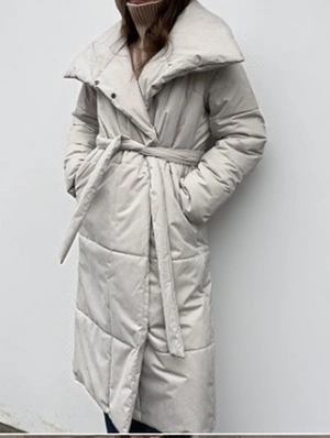 Stylish Pure Color Waist Tie Loose Thick Warm Coats