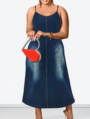 Pure Color Cotton Fitted Sleeveless Dresses