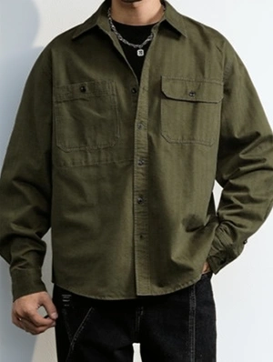 Single Breasted Long Sleeve Men's Shirts