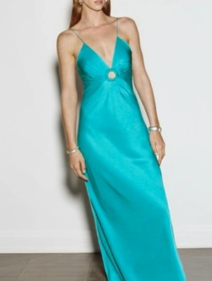 Hollow-out Pure Color Satin Slip Dress