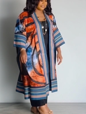 Colorblock Batwing Sleeve Raglan Long Coats