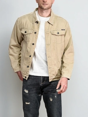 Solid Color Single Breasted Long Sleeve Men's Jackets