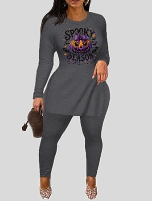 Halloween Pumpkins Letter Printed Pant Sets