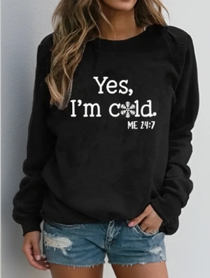 Letter Print Crewneck Loose Sweatshirts