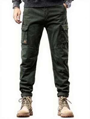 Solid Color Cargo Men's Long Pant 