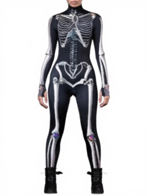 Print Long Sleeve Bodycon Jumpsuits