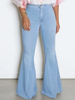 Patchwork Mid-rise Flare Leg Jeans