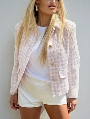 Plaid Long Sleeve Buckle Blazers Coats