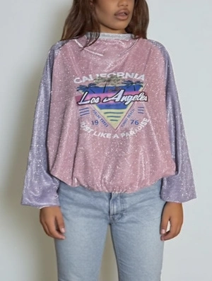Shiny Colorblock Long Sleeve Sweatshirts
