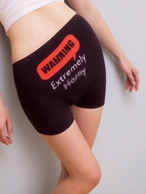 Colorblock Letter Printed Slogan Bodycon Panties